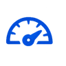 Blue speedometer icon