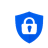 Blue shield and lock icon