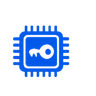Blue security processor icon